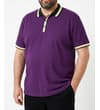 Thumbnail Plum polo shirt shown worn from the front.